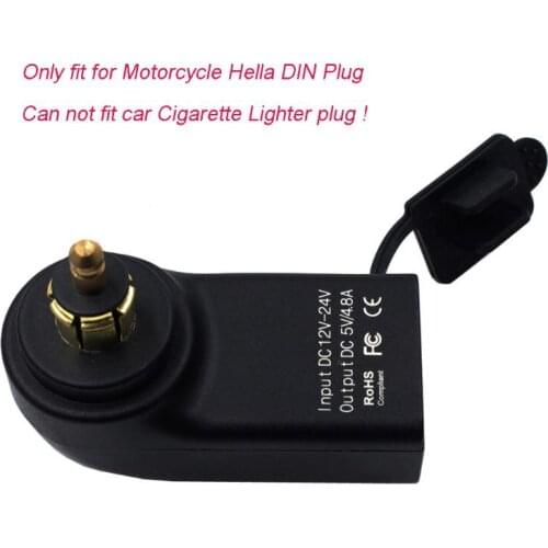 Waterproof Motorbike 12V Dual USB Charger Power Adapter Hella DIN Plug Socket for BMW Triumph Motorcycle