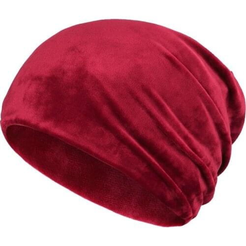 Women Men Winter Cap Casual Beanies Slouch Skullies Bonnet Velvet Beanie Soft Warm Stretch Hat For Outdoor Sports Skiing Hiking