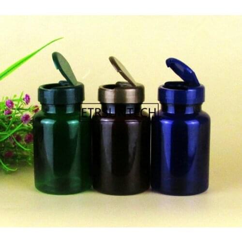 120ML Green/Blue/Brown Plastic Portable Medicine Pills Package, 120cc Convenient Empty Tablets/Capsules Refillable Bottle F1360