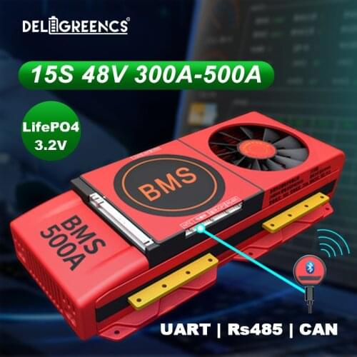 15S 300A 400A 500A BMS LiFePO4 Smart BMS with Fan UART RS485 modbus Bluetooth 24V Faster Cooling high quality New arrival