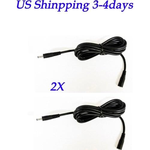 2Pcs 10ft DC 5V 2A Extension Power Cable Cord 3M 3.5*1.35 For Foscam Wanscam IP Camera (Black)
