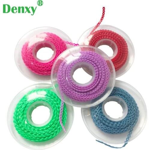 3Pc Dental Elastic EChain Ultra Power Chain High Strength Rubber Chain Bracket Orthodontic Brace Continuous Elastolink Elastic