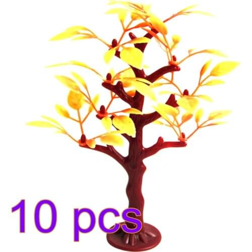 5/10pcs Kit 13 x 10 x 3cm Artificial Plastic Plant Gardening Plant Decoration Fake Double Red Maple for Decor
