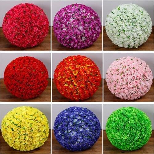 50 CM/20" New Artificial Silk Flower Rose Kissing Ball Super Large Size Lantern for Christmas Ornaments Party Wedding Decoration