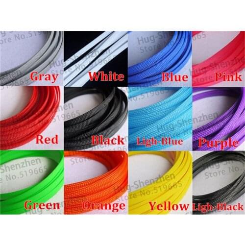 8MM Tight Braided PET Expandable Sleeving 10 Meters - Single Color