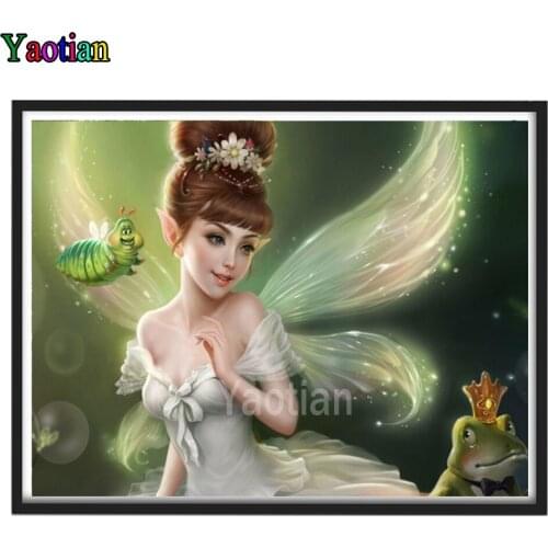 5D Diy Diamond Embroidery Cartoon butterfly elf girl Full Square Round Drill Modern Home Decor Cross Stitch Kit Diamond Painting