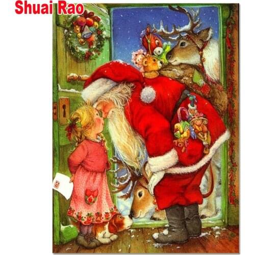 Full square/round drill 3 d diamond painting New year Santa Claus diy diamond embroidery diamond mosaic Children gift
