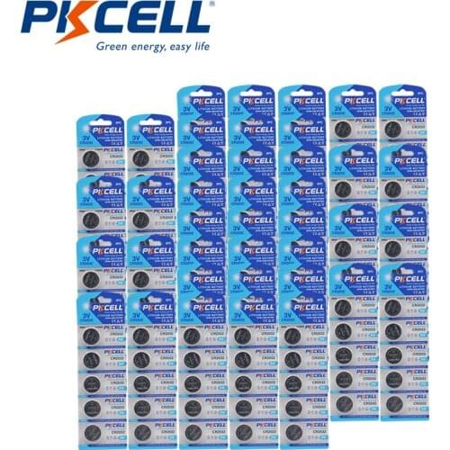 200Pcs/40Pack PKCELL 2032 3v button cell battery CR2032 DL2032 CR DL 2032 BR2032 15004LC lithium battery Button Cell Battery