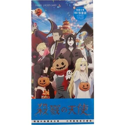 180Pcs/Set Japanese Anime Angels of Death Paper Postcard Greeting Card Message Card Birthday Gift Card