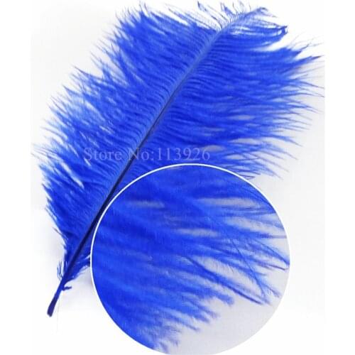 Cheap feathers for sale!50pcs royal blue ostrich feathers 45-50CM 18-20"ostrich plumage/ feather trim for wedding decoration