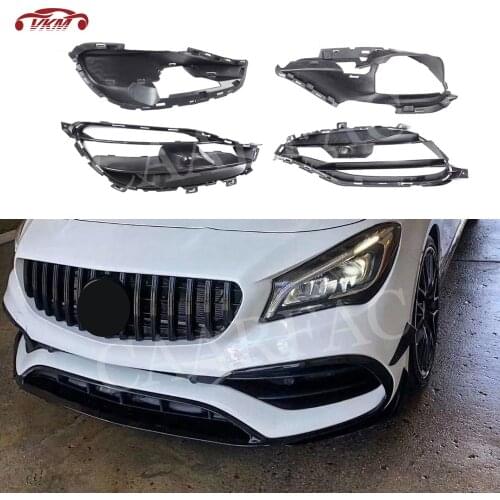 For W117 ABS black Front Fog Lamp Air Vent Trim Grills Covers For Benz CLA Class W117 CLA200 CLA220 CLA45 AMG 2016 2017 2018