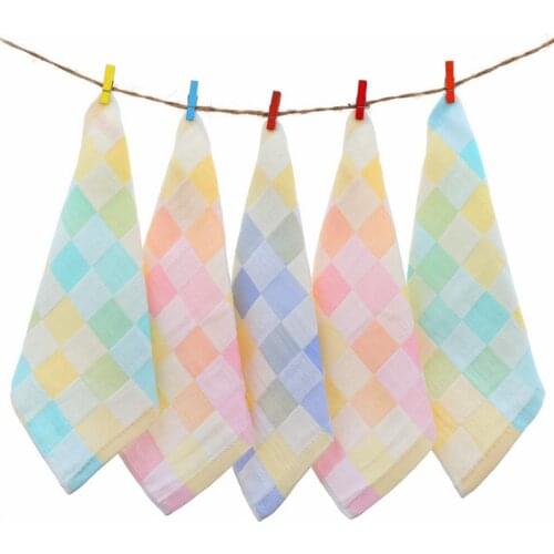 6Pcs / Lot Cotton kitchen Towel Cleaning Wash Cloth Drying Dish Small Hand Towel For Kids