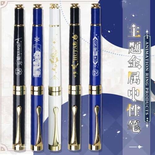 Game Genshin Impact Hu Tao Xiao Zhongli Metal Stationery Ballpoint Gel Anime Men Women Pen Student Rollerball Pen Sign Pen Gifts