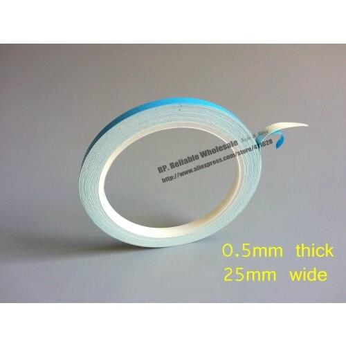 0.5mm thick) 25mm*25M Two Adhesive Thermally Conductive Hot Transfer Tape for Phone Chipset, LED Lighting Heat Sink Cool Device