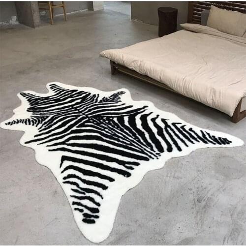 Zebra Style Carpets Soft Faux skin Fur Area Rugs For Living Room Bedroom Home Decor Imitation leather Fashion Area Rugs