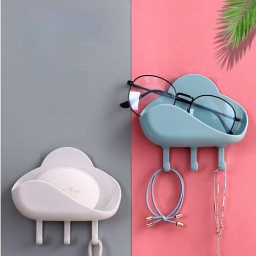 Creative Cloud Hook Strong Glue Drain Key Storage Rack Bathroom Kitchen No Punching Hook Storage Rack