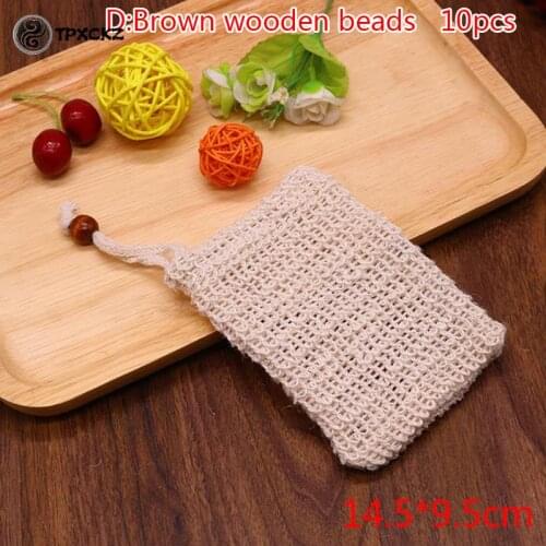 10 Pc/Lot Natural Sisal Soap Bag Exfoliating Soap Saver Pouch Holder