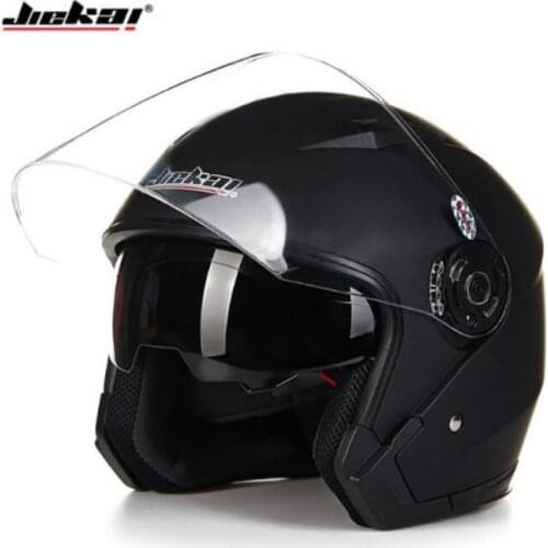 Motorcycle open face helmet racing helmet motorcycle back jiekai double lens
