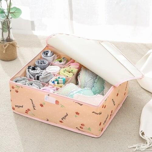 Washable underwear storage box fabric conditioning Oxford cloth socks underwear bra organizador storage box cover