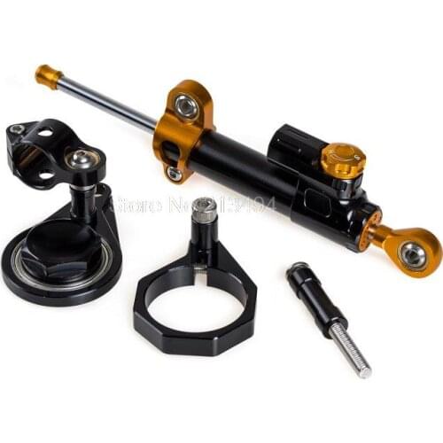NICECNC Supplies Steering Damper and Mounting Bracket Kit For Suzuki GSXR1000 K7 K8 GSXR600 GSXR750 GSX R1000 R600 R750 06-10