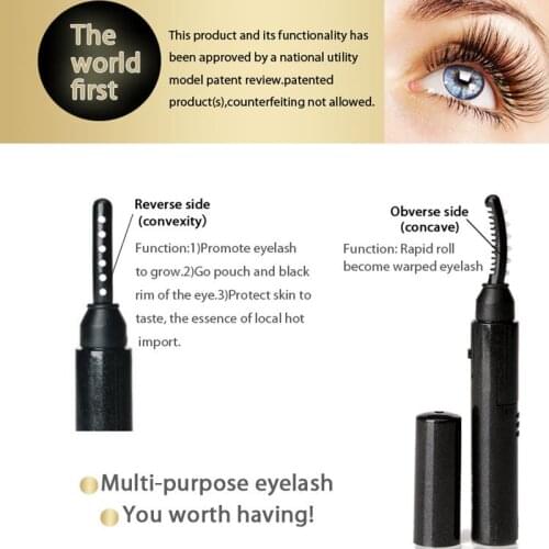 2020 New Electric Eyelash Curler Double-sided Heated by Battery Portable Pen Style Long Lasting Eye Lash Curler Women Makup Kit