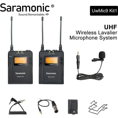 New Saramonic UwMic9 UHF Camera Wireless Lavalier Microphone System Transmitters and Receivers for DSLR Camera &Camcorder
