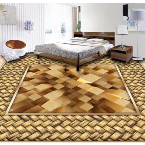Wallpaper for floor 3 d for living room 3d floor painting wallpaper 3D solid wood flooring