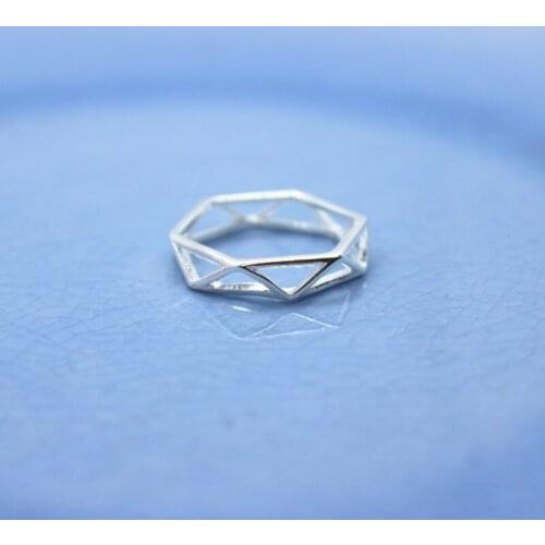 Hollow Geometric Look Opening Adjustable Rings Womens Fashion Wedding Engagement Jewelry Valentines Day Gifts