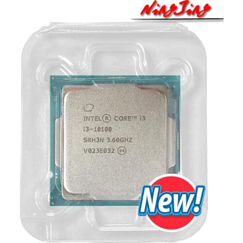 Intel Core i3-10100 i3 10100 3.6 GHz 4-core 8-thread CPU processor L2 = 1M L3 = 6m 65W LGA 1200 new but no fan