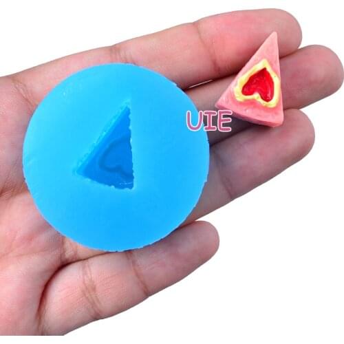 GYL576U 20.0mm x 14.6mm Cake Slices Silicone Mold Fondant Cake Decoration Candy Resin Clay Earrings Necklace Craft Soap Candle
