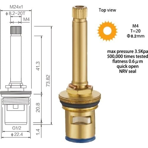 Faucet tap parts valve part is made of brass and 73mm at good price and fast delivery
