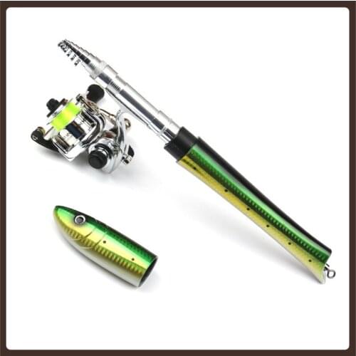 Telescopic Stream Boat Fishing Rods Collapsible Mini Metal Pole Pen Fishing Gear Ultralight Material De Pesca Fishing Tools Set