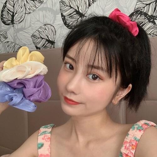 Puffs Ribbon Large Intestine Hair Ring Elastic Hair Rope Solid Color Headband Korea Headwear Fashion Hair Band Hair Accessories