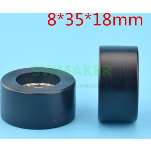 1pcs 8*35*18mm polyurethane soft, polyformaldehyde hard, flat roller polyurethane plastic bag bearing pulley guide groove
