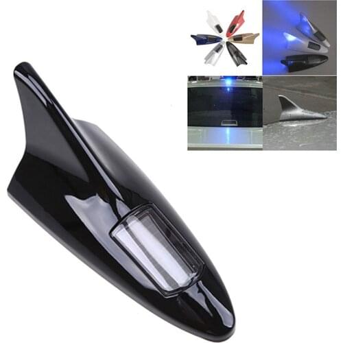 1pcs Solar Car Shark Fin dummy Antenna LED 8 Warning Flash Tail Light Shell For All Car