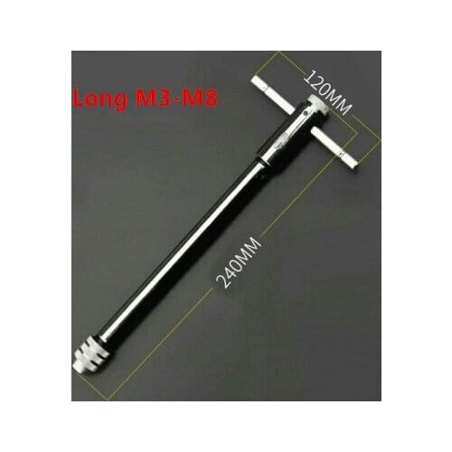 1pc M3-M8, length 240mm T-Type ratchet tap wrench, ratchet handle wrench, adjustable normal-reverse turn