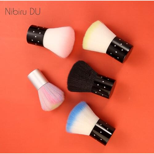 1Pcs Soft Nail Cleaner Brush Mini Stainless steel handle Remove Dust Small Angle Cleaning Brush For Nail Art Care Manicure Tools