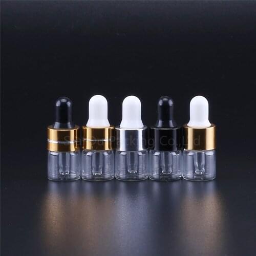 10pcs 1ml Mini Empty Esstenial Container Perfume Bottle Glass Makeup Portable Aromatherapy Oil With Glass Dropper