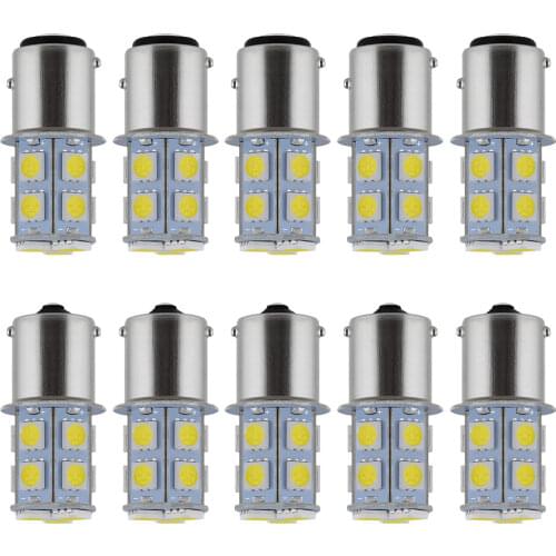 10Pcs 1157 BAY15D P21/5W 13Led 5050 Car Led Turning Parking Signal Lights Brake Tail Lamps 13SMD Auto Rear Reverse Bulbs DC 12V