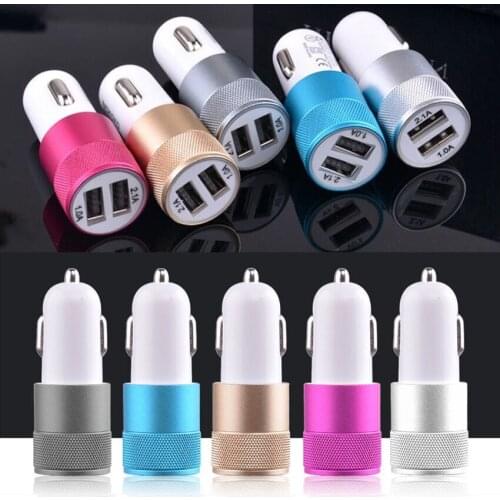 100pcs Car Universal DC 3.1A 2-Port Universal Car Charger For iPhone X 8 7 iPod/Ipad for Samsung Car-Styling 1A 2A Car Adapter
