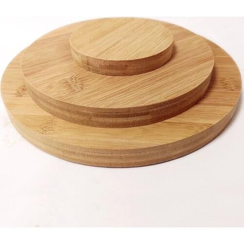 2pcs Diameter:200mm Thickness:5mm Natural Bamboo Board Round Wood Board Model Material Round Wood Chip Bamboo Wood Block DIY