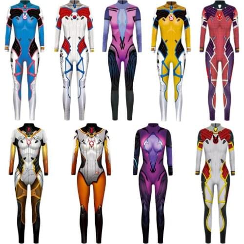 2019 Black Lily Anime Game Cosplay Costume Jumpsuits D.VA Zentai Spandex Bodysuit Halloween Carnival Party Costume