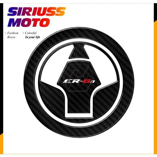 3D Carbon-look Motorcycle Fuel Gas Cap Protector Decals Case for Kawasaki ER-6N (ER650) 2009-2015