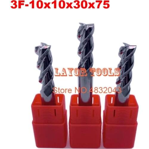 3F-10*10*30*75 CNC tool tungsten alloy milling cutter special flat aluminum alloy cutter aluminum alloy milling cutter
