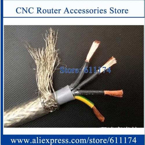 15m High quality 1.5 square meter 4 core Shielded Cable for spindle, inverter and step motors