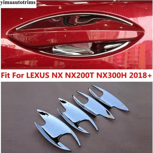 Side Door Doorknob Handle Protection Bowl Cover Trim 4 Pcs ABS Chrome Accessories Exterior For LEXUS NX NX200T NX300H 2018 2019