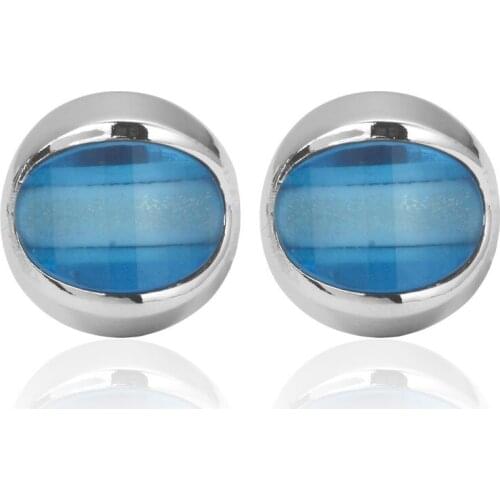 C-MAN Luxury shirt Blue Crystal metal cufflink for mens Brand cuff buttons cuff links High Quality abotoaduras Jewelry