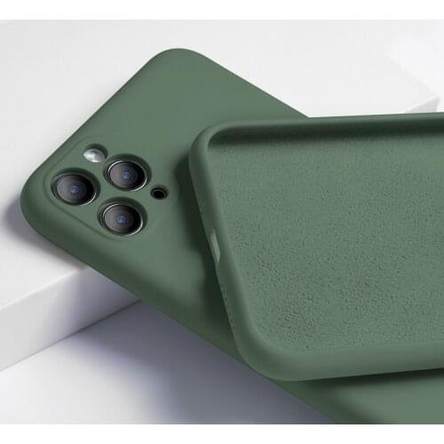 For iPhone 12 Mini 11 Pro Max Case Liquid Silicone Matte Soft Cover For iPhone XS MAX XR X 6 6S 7 8 Plus Shockproof Phone Case