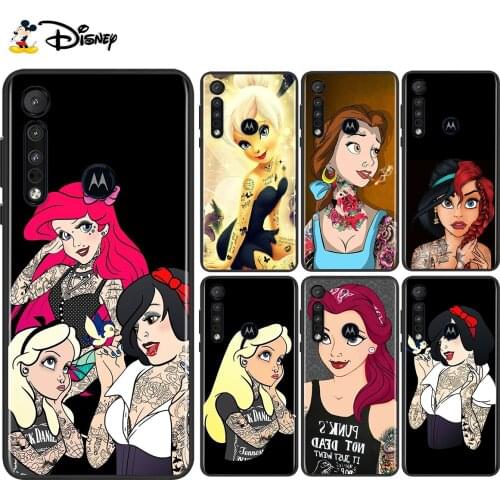 Disney Princess Tattoo For Motorola Edge G Stylus ONE Fusion Marco Hyper G9 G8 E7 E6 Plus PLAY Power Lite Phone Case