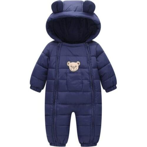 Baby winter clothes new born rompers 0-2T baby girls boys down cotton snowsuits toddler hooded warm jacket little kids trousers